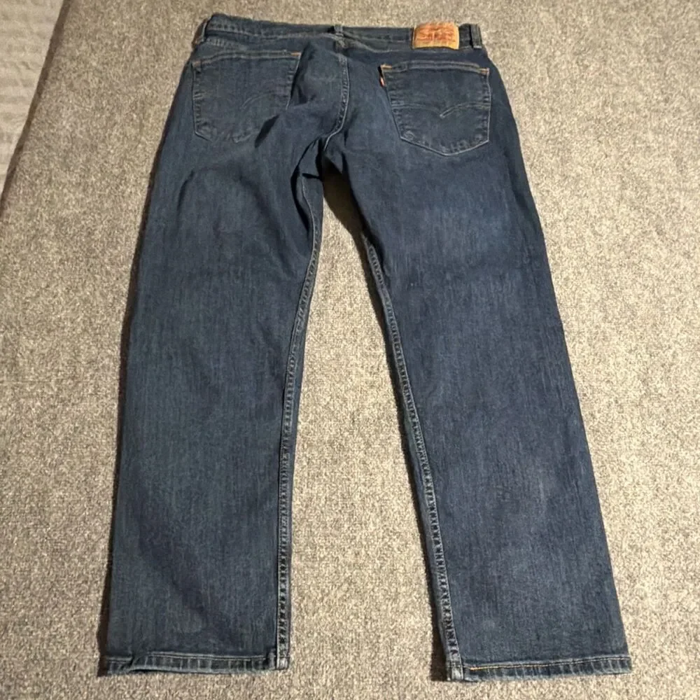 Levi's 502 Denim Jeans Mens 36x30 Blue Taper Stretch 5 Pocket Design Dark Wash